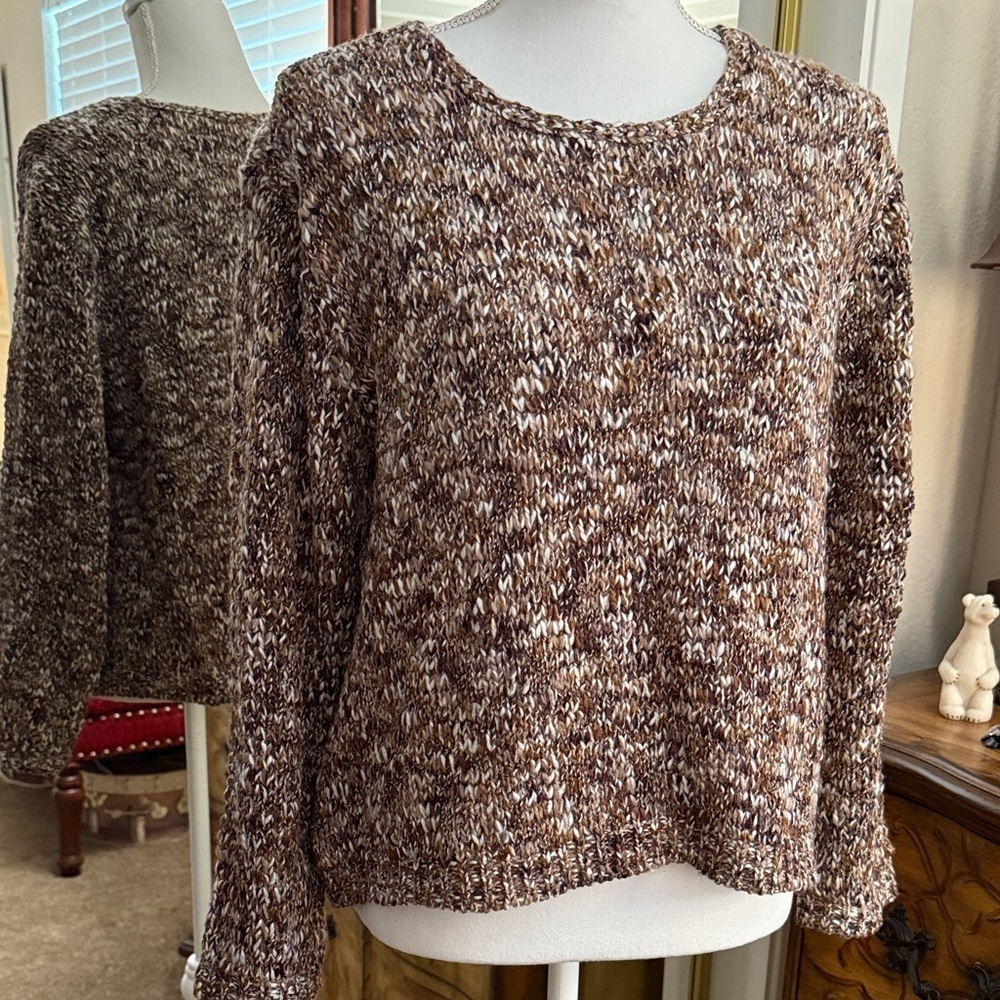 Cozy Marled Knit Crew Neck Sweater